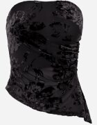 by swan Top bandeau asimetric cu flori Lieratua Negru