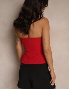 by swan Top Bandeau Roșu din Vâscoză cu Decupaje Decorative Saliera