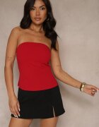 by swan Top Bandeau Roșu din Vâscoză cu Decupaje Decorative Saliera