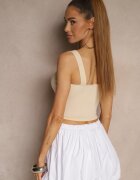 by swan Top Bej deschis Neted cu Viscoză cu Bretele Lirenele