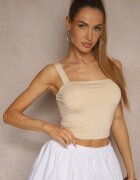 by swan Top Bej deschis Neted cu Viscoză cu Bretele Lirenele