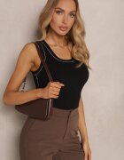 by swan Top Negru-Bej Tricotat cu Viscoză și Modal Sanaliena
