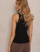 by swan Top Negru-Bej Tricotat cu Viscoză și Modal Sanaliena