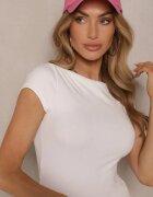 by swan Tricou Alb Mulat din Bumbac cu Decolteu tip Bărcuță Gallenia