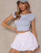 by swan Tricou Albastru deschis Mulat din Bumbac cu Decolteu tip bărcuță Gallenia