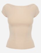 by swan Tricou Mulat Bej deschis din Bumbac cu Decolteu bărcuță Gallenia