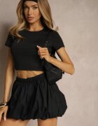 by swan Tricou Negru Crop cu Vâscoză Efranessa