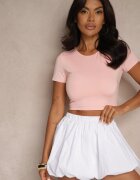 by swan Tricou roz Cropped din Viscoză Efranessa