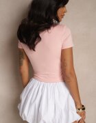 by swan Tricou roz Cropped din Viscoză Efranessa