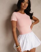 by swan Tricou roz Cropped din Viscoză Efranessa