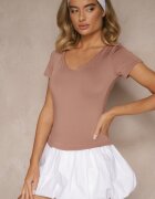 by swan Tricou Roz închis Mulât din viscoză cu decolteu în V Follerea