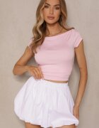 by swan Tricou Roz Mulat din Bumbac cu Decolteu Bărcuță Gallenia