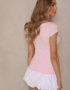 by swan Tricou Roz Mulat din Bumbac cu Decolteu Bărcuță Gallenia
