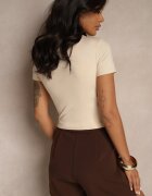 by swan Tricou scurt din vâscoză bej deschis Efranessa