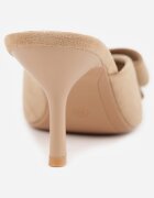 c&l fashion Papuci bej închis Mule pe toc cui cu fundiță Kimoseis