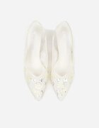 c&l fashion Sandale bej cu toc stiletto Slingback cu paiete Resseris
