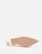 c&l fashion Sandale bej cu toc stiletto Slingback cu paiete Resseris