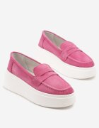 cambell Pantofi Fucsia tip mocasin cu platformă din piele naturală Nilovira