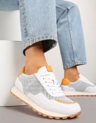 cambell Sneakerși Albi Din Piele Decorati Cu Motiv Geometric Wibessa