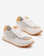 cambell Sneakerși Albi Din Piele Decorati Cu Motiv Geometric Wibessa