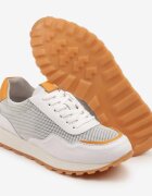 cambell Sneakerși Albi Din Piele Decorati Cu Motiv Geometric Wibessa