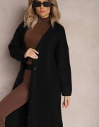 Cardigan Negru Lung Încheiat Rousalere