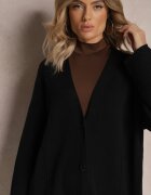  Cardigan Negru Lung Încheiat Rousalere