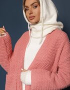  Cardigan Roz Fără închidere Decorat cu Țesătură lejeră și Buzunare laterale Calineth