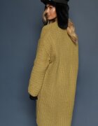  Cardigan Verde Fără închidere Decorat cu împletitură lejeră și cu buzunare laterale Calineth
