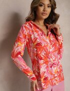 cflo Cămașă Roz-Roșu cu o croială clasică cu imprimeu floral Ationama