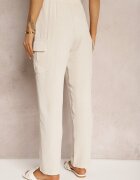 cflo Pantaloni Bej deschis Talie înaltă croială cargo cu buzunare finisați cu elastic în talie Efiene