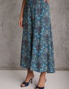 cflo Pantaloni Bleumarin cu elastic în talie și craci largi din viscoză Adotria