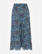 cflo Pantaloni Bleumarin cu elastic în talie și craci largi din viscoză Adotria
