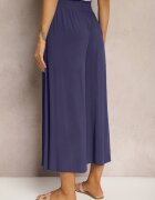 cflo Pantaloni bleumarin de viscoză Palazzo cu elastic în talie decorați cu nasturi cu lungimea 3/4 Efinna