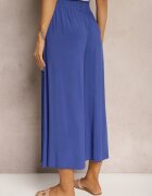 cflo Pantaloni bleumarin din viscoză Palazzo cu elastic în talie decorați cu nasturi cu lungime 3/4 Efinna