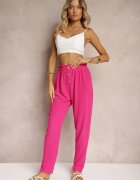 cflo Pantaloni Fucsia Tip Paper Bag Talie Înaltă cu Elastic în Talie Salvavia