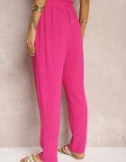 cflo Pantaloni Fucsia Tip Paper Bag Talie Înaltă cu Elastic în Talie Salvavia