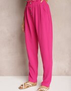 cflo Pantaloni Fucsia Tip Paper Bag Talie Înaltă cu Elastic în Talie Salvavia