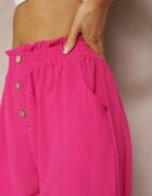 cflo Pantaloni Fucsia Tip Paper Bag Talie Înaltă cu Elastic în Talie Salvavia