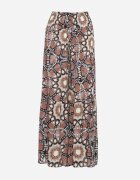 cflo Pantaloni Maro Tip Palazzo din Viscoză High Waist cu Elastic în Talie Bistalia