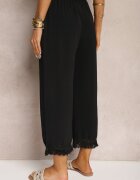 cflo Pantaloni Negri Largi Talie înaltă cu elastic în talie Jolfea