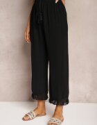 cflo Pantaloni Negri Largi Talie înaltă cu elastic în talie Jolfea