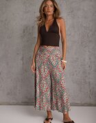 cflo Pantaloni roșii cu elastic în talie și cu picioare largi din viscoză Adotria