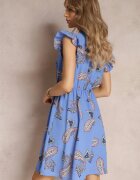 cflo Rochie Albastră Evazată Mini cu Model Paisley Rachelli