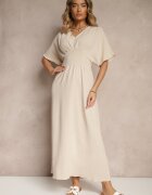 cflo Rochie bej deschis cu croială cloș și elastic în talie Iffine