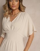 cflo Rochie bej deschis cu croială cloș și elastic în talie Iffine