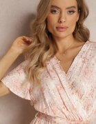 cflo Rochie Bej deschis din Viscoză cu Model Metalic și Elastic în Talie Carinalia