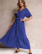 cflo Rochie bleu marin evazată cu cordon Adotine