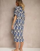 cflo Rochie Bleumarin din viscoză cu croi de cămașă cu model ornamental Inisaria