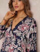 cflo Rochie bleumarin Oversize cu flori Iophne
